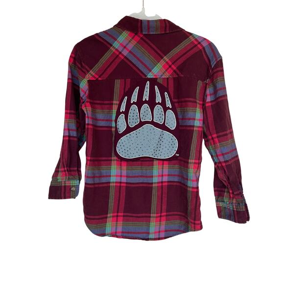 UM Griz Flannel Button Down Shirt Kids MEDIUM University of Montana Football - Picture 1 of 6
